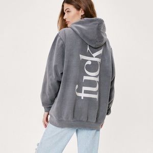 NASTY GAL Doin' Our Own Fuckin' Thing Oversized Graphic Hoodie